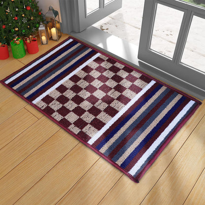 Status Contract Anti Slip Front Door Mat|(15"x23") Living Room Rug for Entrance Doors|Polypropylene Floor Mats Home|Essential Small Rugs for Office, Bedroom & Kitchen| (Purple)