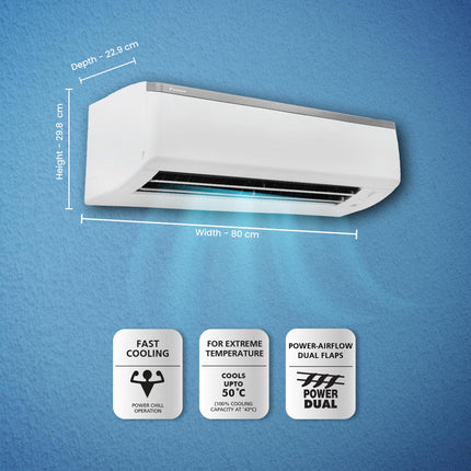 Daikin 0.8 Ton 3 Star, Fixed Speed Split AC (Copper, PM 2.5 Filter, 2022 Model, FTL28U, White) 