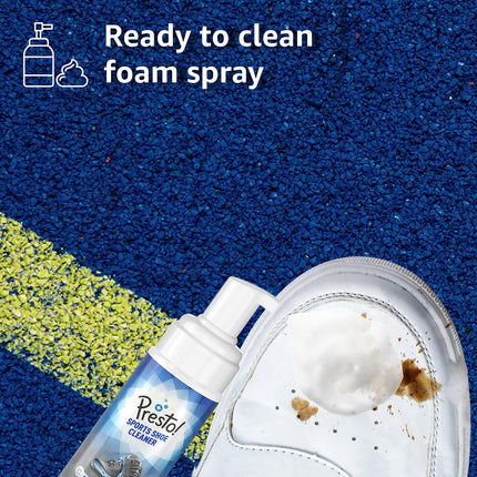 Amazon Brand - Presto! Sports Shoe Cleaner With Brush 150 ml | Removes Tough Stains | No Water Required | Ready To Use