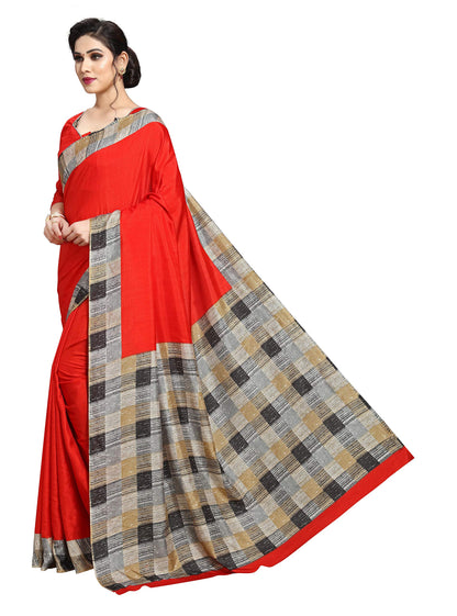 EthnicJunction Women's Silk Blend Printed Saree With Blouse Piece