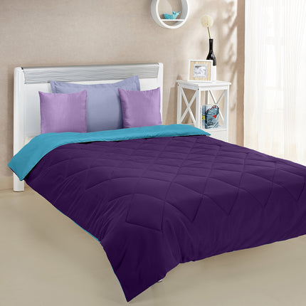 Amazon Brand - Solimo Microfibre Reversible Comforter,Single(Plum Purple And Moody Mauve,300 Gsm),tc-200 | TC - 200