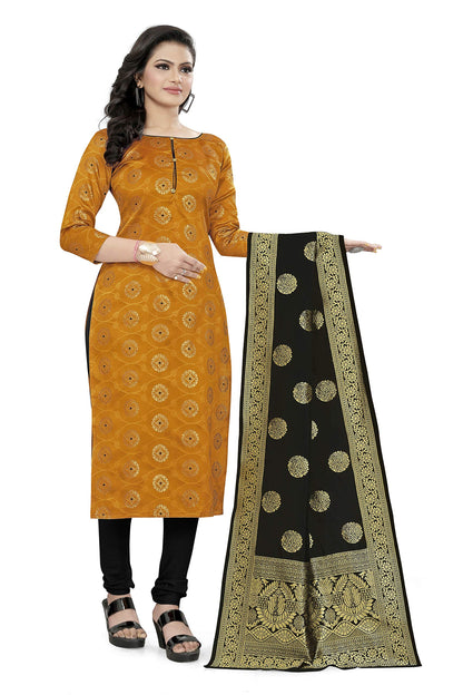 EthnicJunction Women's Banarasi Silk Unstitched Salwar Suit Dress Material Material With Banarasi Dupatta