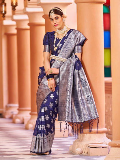 SWORNOF Womens Kanjivaram Banarasi Silk Saree Kanchipuram Patola saree