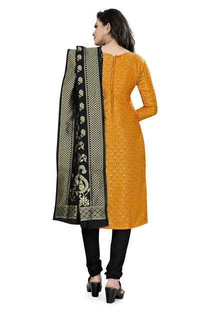 EthnicJunction Women's Banarasi Silk Blend Unstitched Salwar Suit Material