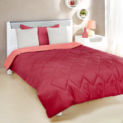 Amazon Brand - Solimo Microfibre Reversible Comforter,Single(Plum Purple And Moody Mauve,300 Gsm),tc-200 | TC - 200