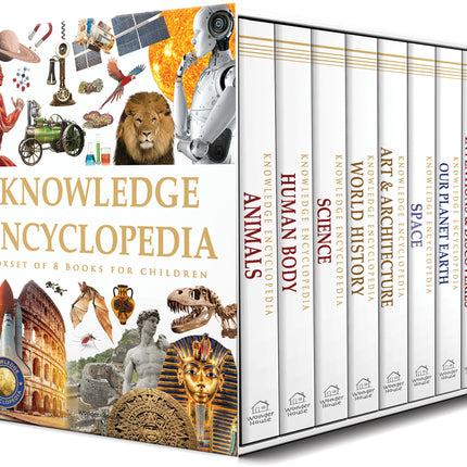 Knowledge Encyclopedia Boxed Set 8 Hardcover Books For Kids Age Group 10+ Total No. Of Pages 1536 192 Pages Per Book Of A4 Size Topics-World History Space Planet Earth Inventions & Discoveries