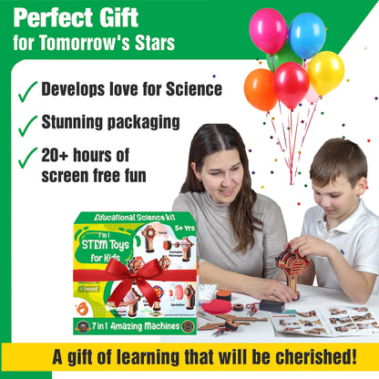 ButterflyEdufields 20+ Science Experiment Kit | Birthday Gift for Boys Girls Ages 6 7 8 10 12 Years | DIY STEM Projects Educational Learning Toys for 6-12 Year Olds | Build 20+ Motor Machines