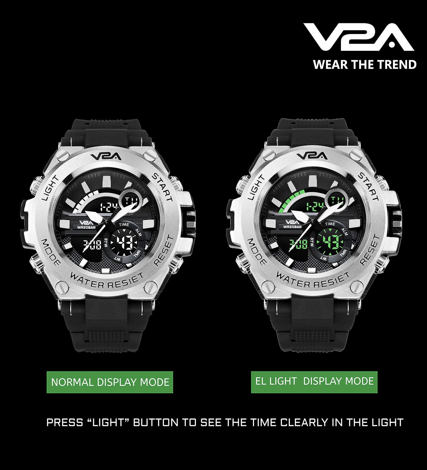 V2A Chronograph Analogue and Digital Sports Watch for Men | Watch for Men | Wrist Watch for Men | Mens Watch | Watch