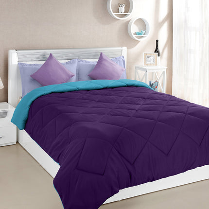 Amazon Brand - Solimo Microfibre Reversible Comforter,Single(Plum Purple And Moody Mauve,300 Gsm),tc-200 | TC - 200