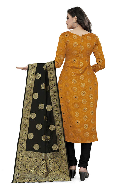 EthnicJunction Women's Banarasi Silk Unstitched Salwar Suit Dress Material Material With Banarasi Dupatta