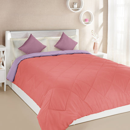 Amazon Brand - Solimo Microfibre Reversible Comforter,Single(Plum Purple And Moody Mauve,300 Gsm),tc-200 | TC - 200