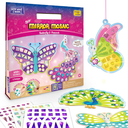 Imagimake Mirror Mosaic : Princess & Unicorn | Mess Free Diy Mosaic Craft Kit | 950+ Foil Sticker | Travel Toys For Girls | Birthday Gift For Girls Ages 3,4,5,6,7,8, Pink