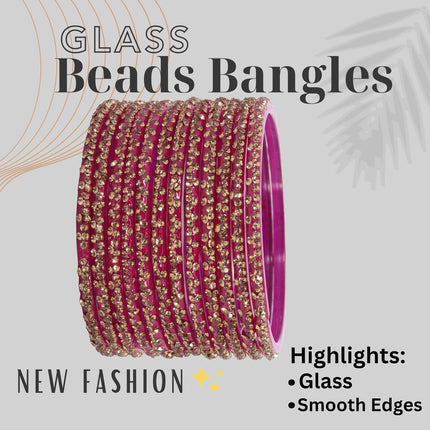 LAVAZZA Designer Glass Bangles Set with Diamond Stone For Women & Girls | Stylish Glass Bangles | Fancy Chudi Set | Traditional Women's Bangles | Fashion Jewellery- Set of 12