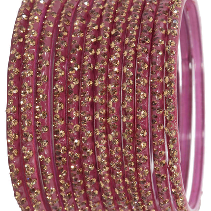 LAVAZZA Designer Glass Bangles Set with Diamond Stone For Women & Girls | Stylish Glass Bangles | Fancy Chudi Set | Traditional Women's Bangles | Fashion Jewellery- Set of 12