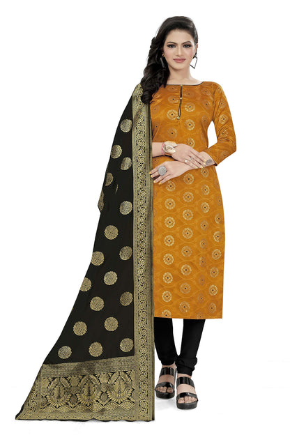 EthnicJunction Women's Banarasi Silk Unstitched Salwar Suit Dress Material Material With Banarasi Dupatta