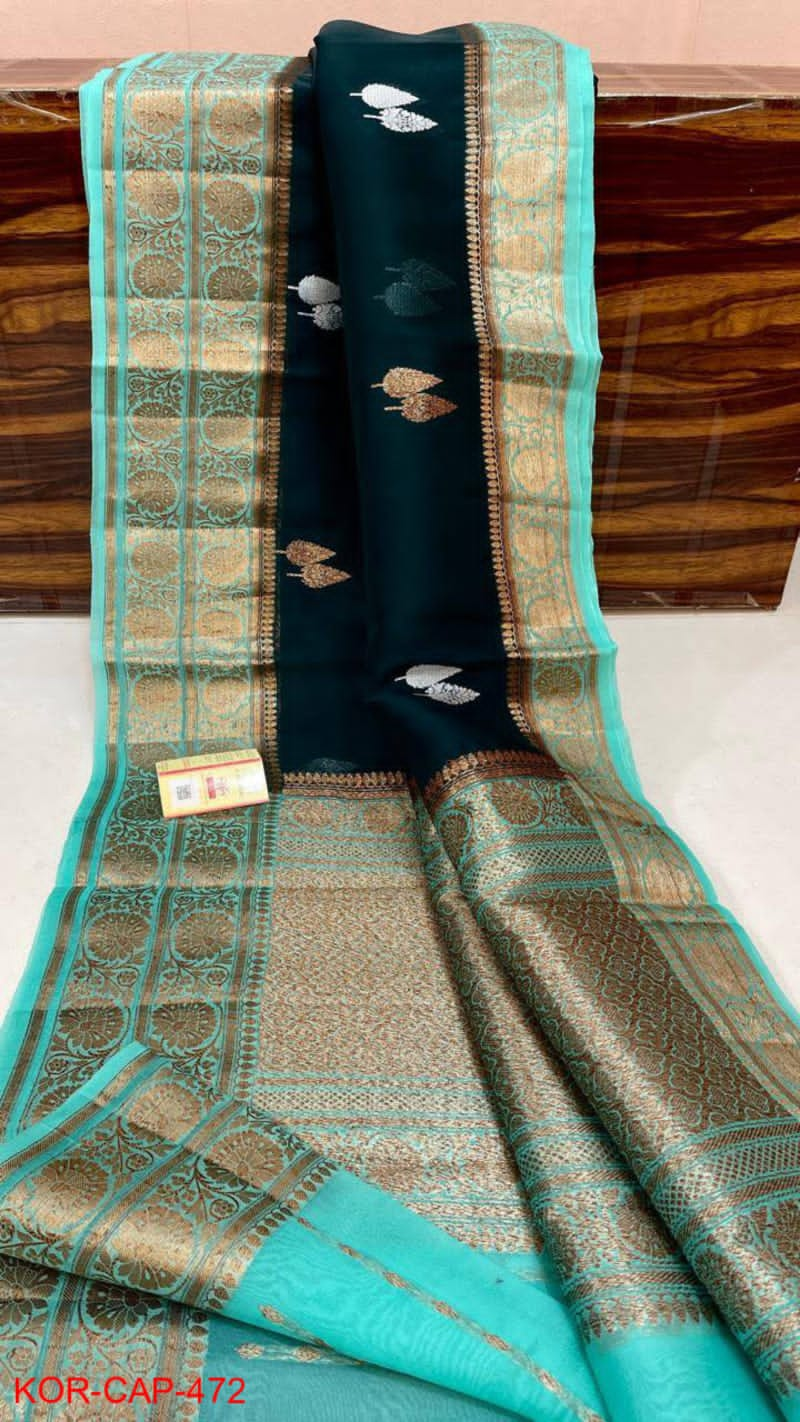 Banarasi Kora Organza Silk Partywear Saree 