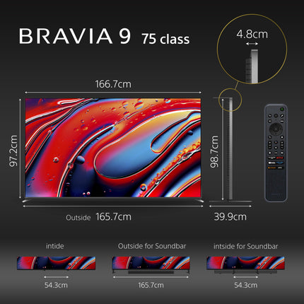 Sony BRAVIA 9 Series 189 cm (75 inches) 4K Ultra HD AI Smart Mini LED Google TV K-75XR90 (Black) 