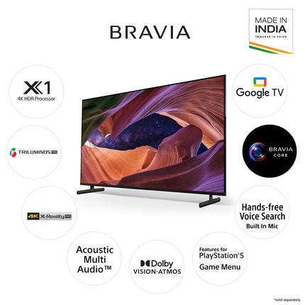 Sony Bravia 139 cm (55 inches) 4K Ultra HD Smart LED Google TV KD-55X82L (Black) 