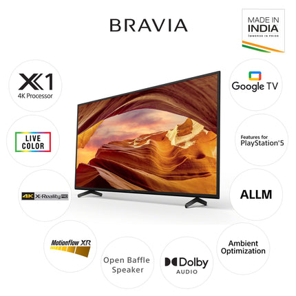 Sony Bravia 164 cm (65 inches) 4K Ultra HD Smart LED Google TV KD-65X75L (Black) 