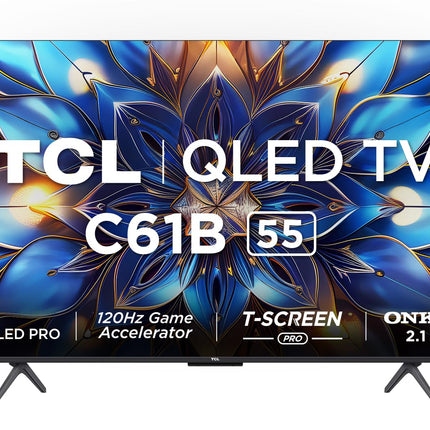 TCL 139 cm (55 inches) 4K Ultra HD Smart QLED Google TV 55C61B (Black) 