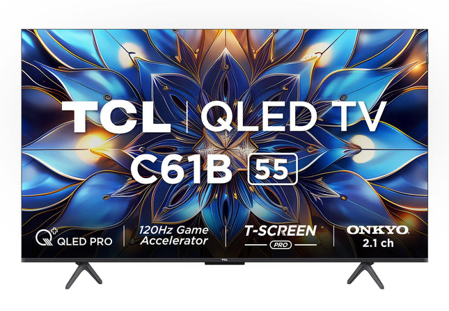 TCL 139 cm (55 inches) 4K Ultra HD Smart QLED Google TV 55C61B (Black) 