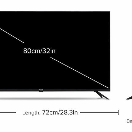 VW 80 cm (32 inches) Playwall Frameless Series HD Ready Android Smart LED TV VW32F5 (Black) 