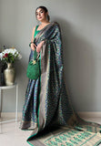 Gurleen Gambhir in Rajkoti Patola Silk Woven Saree Navy Blue Saris & Lehengas