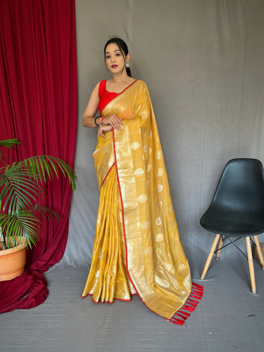 Kanika Cotton Silk Woven Saree Arylide Yellow