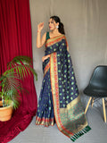 Kutch Patola Silk Woven Saree Navy Blue Saris & Lehengas
